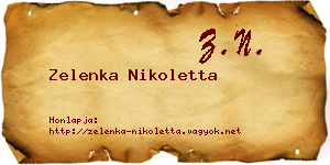Zelenka Nikoletta névjegykártya