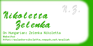 nikoletta zelenka business card